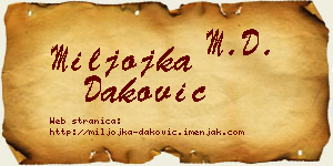 Miljojka Daković vizit kartica